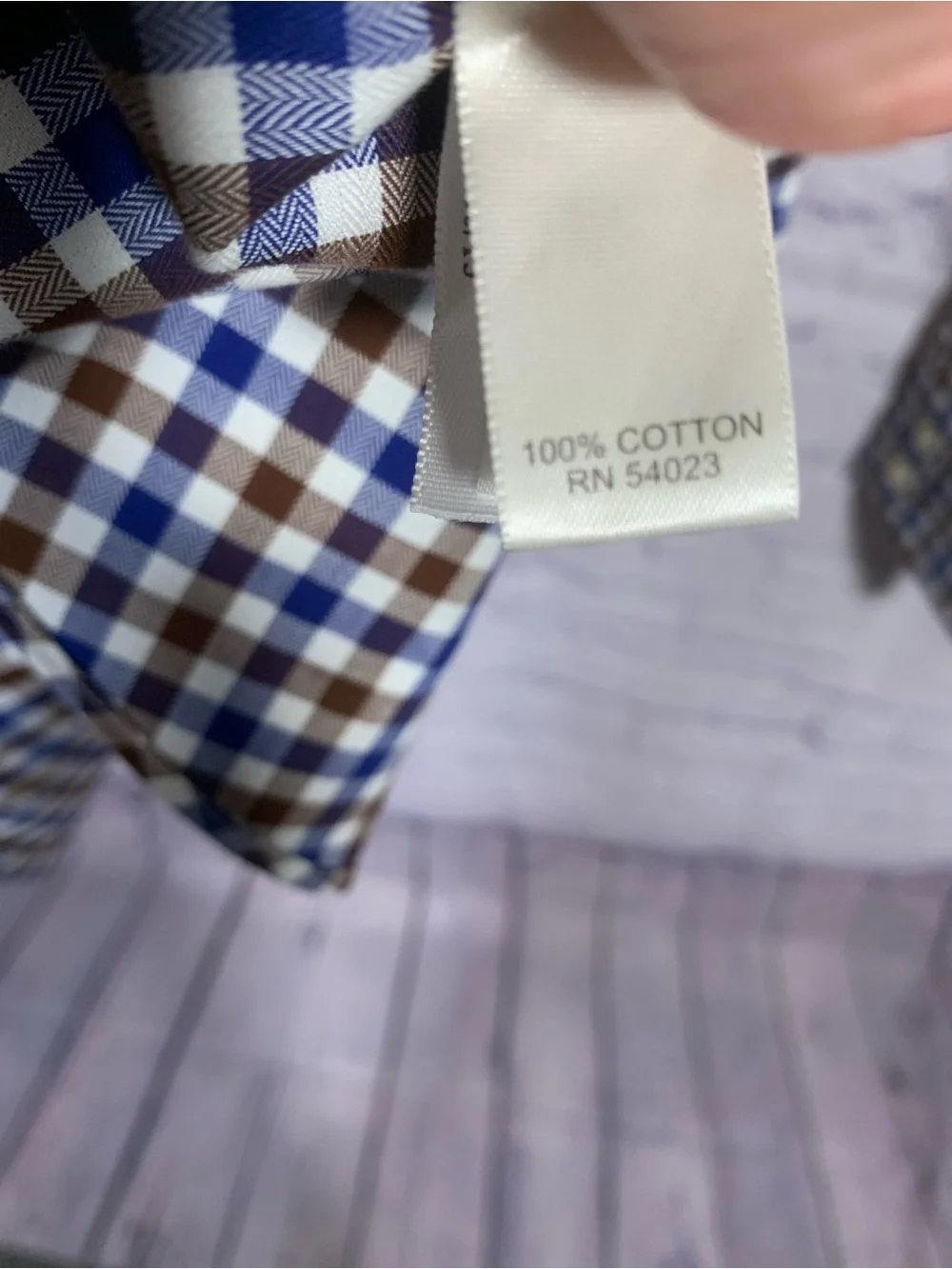 Banana Republic Mens Checkered Button Down Blue Brown Sz XL Business Preppy